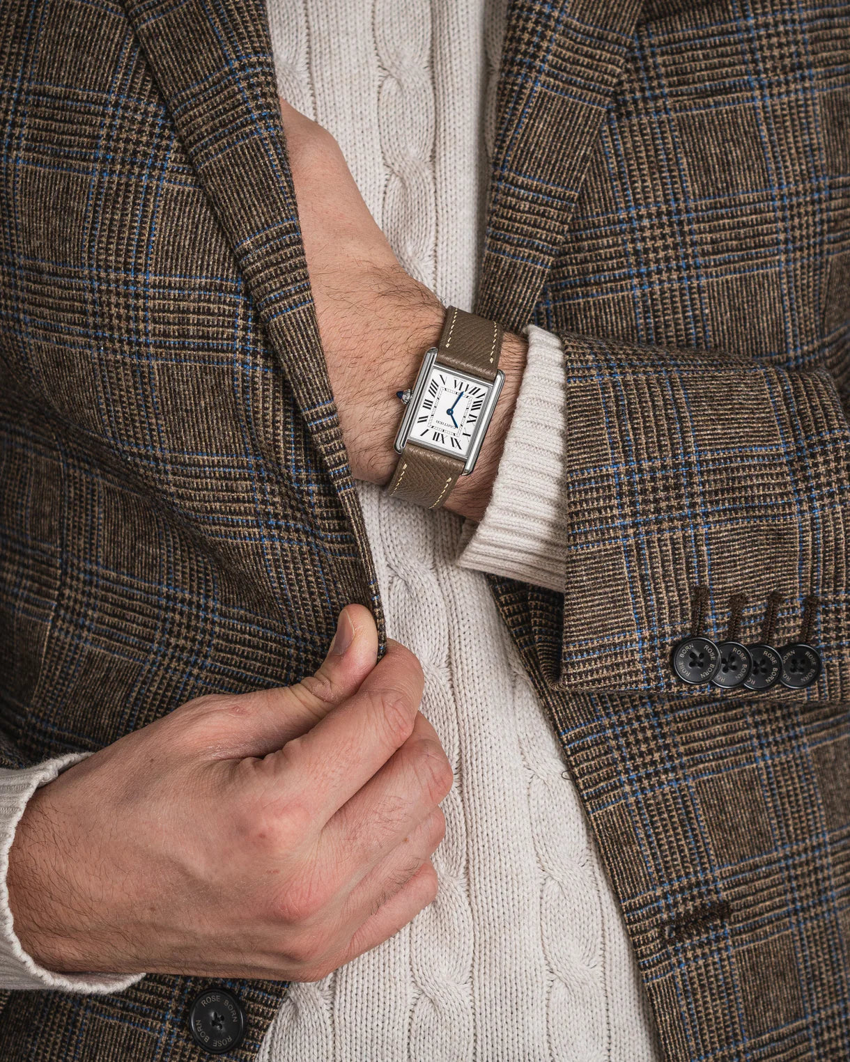 Taupe Epsom Slim Strap