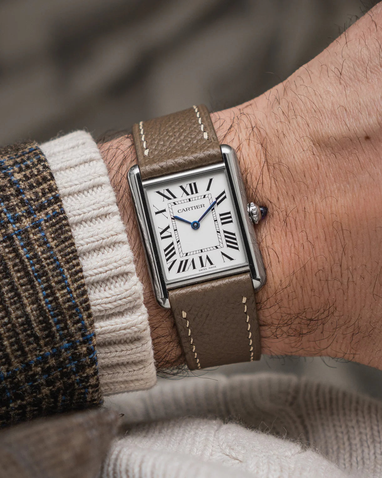 Taupe Epsom Slim Strap
